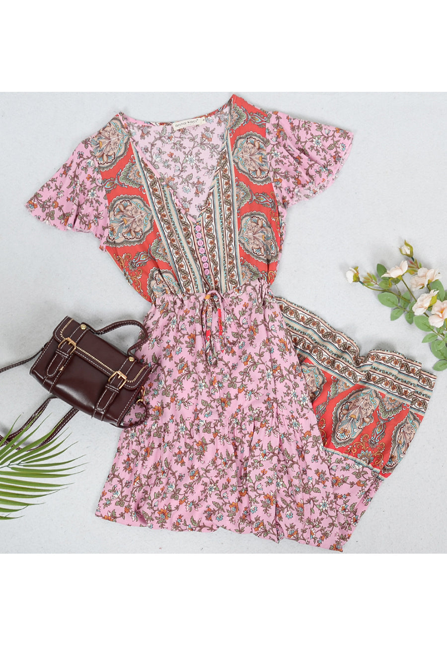 Multicolor Printed Bohemian Dress