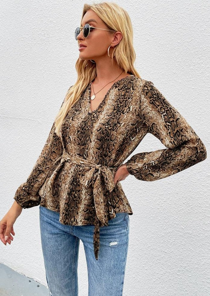 Snake Skin Peplum Blouse