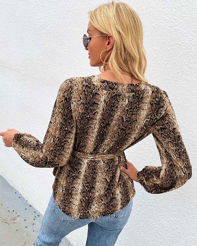 Snake Skin Peplum Blouse