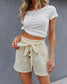 Contrast Button Paperbag Shorts