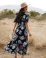 Minimalist Button Floral Print Dress