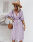 Crochet Detail Puff Sleeve Dress