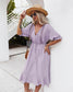 Crochet Detail Puff Sleeve Dress