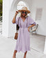 Crochet Detail Puff Sleeve Dress