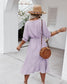 Crochet Detail Puff Sleeve Dress