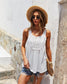 Half Button Front Tank Top