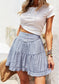 High Waist Button Tiered Skirt