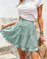 High Waist Button Tiered Skirt