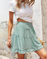 High Waist Button Tiered Skirt