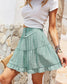 High Waist Button Tiered Skirt