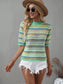 Multicolor Eyelet Knit Blouse