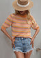 Multicolor Eyelet Knit Blouse