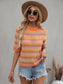 Multicolor Eyelet Knit Blouse