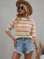 Multicolor Eyelet Knit Blouse