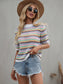 Multicolor Eyelet Knit Blouse