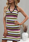 Multicolor Striped Knit Dress