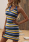 Multicolor Striped Knit Dress