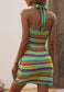 Multicolor Striped Knit Dress