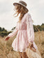 Pastel Floral Embroidery Dress