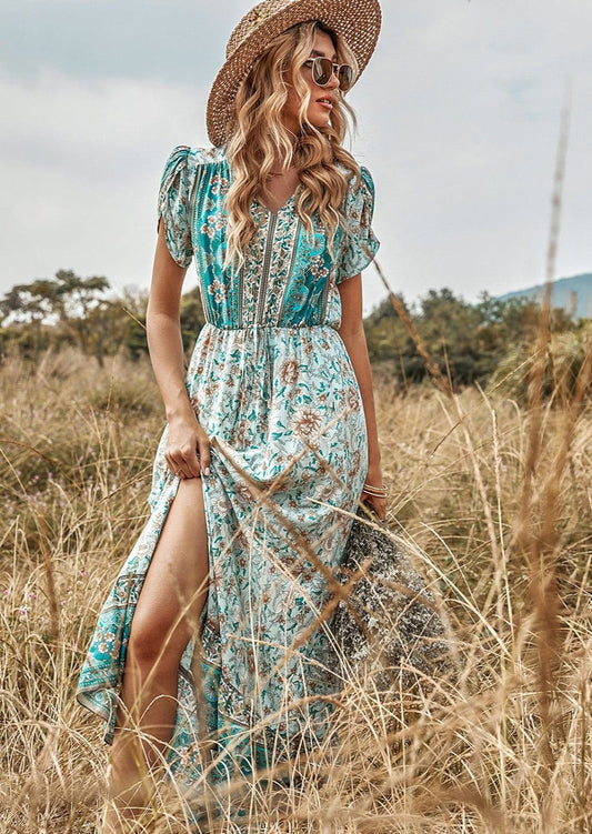 Tulip Sleeve Boho Dress