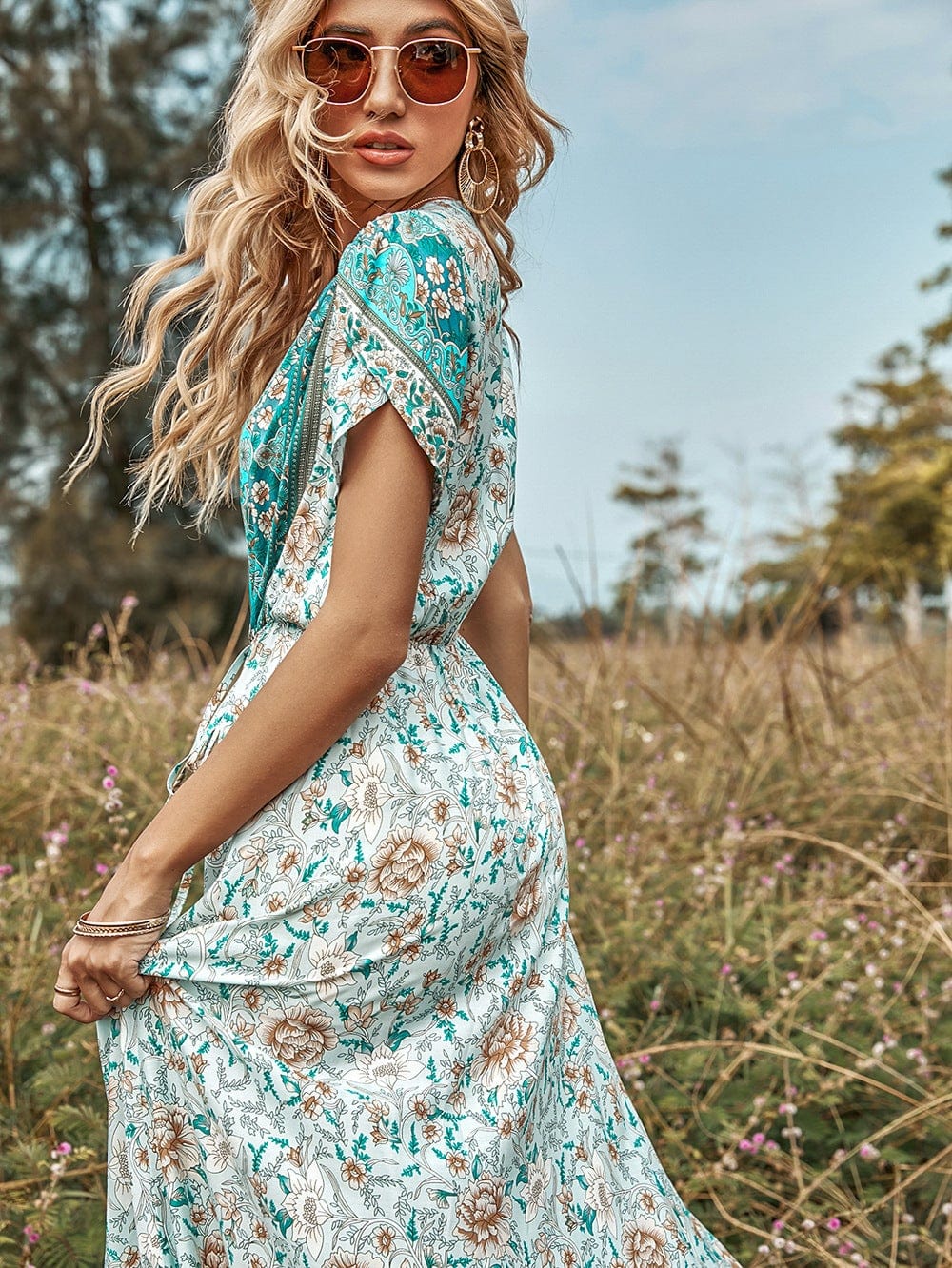 Tulip Sleeve Boho Dress