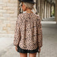 V Neck Cheetah Print Blouse