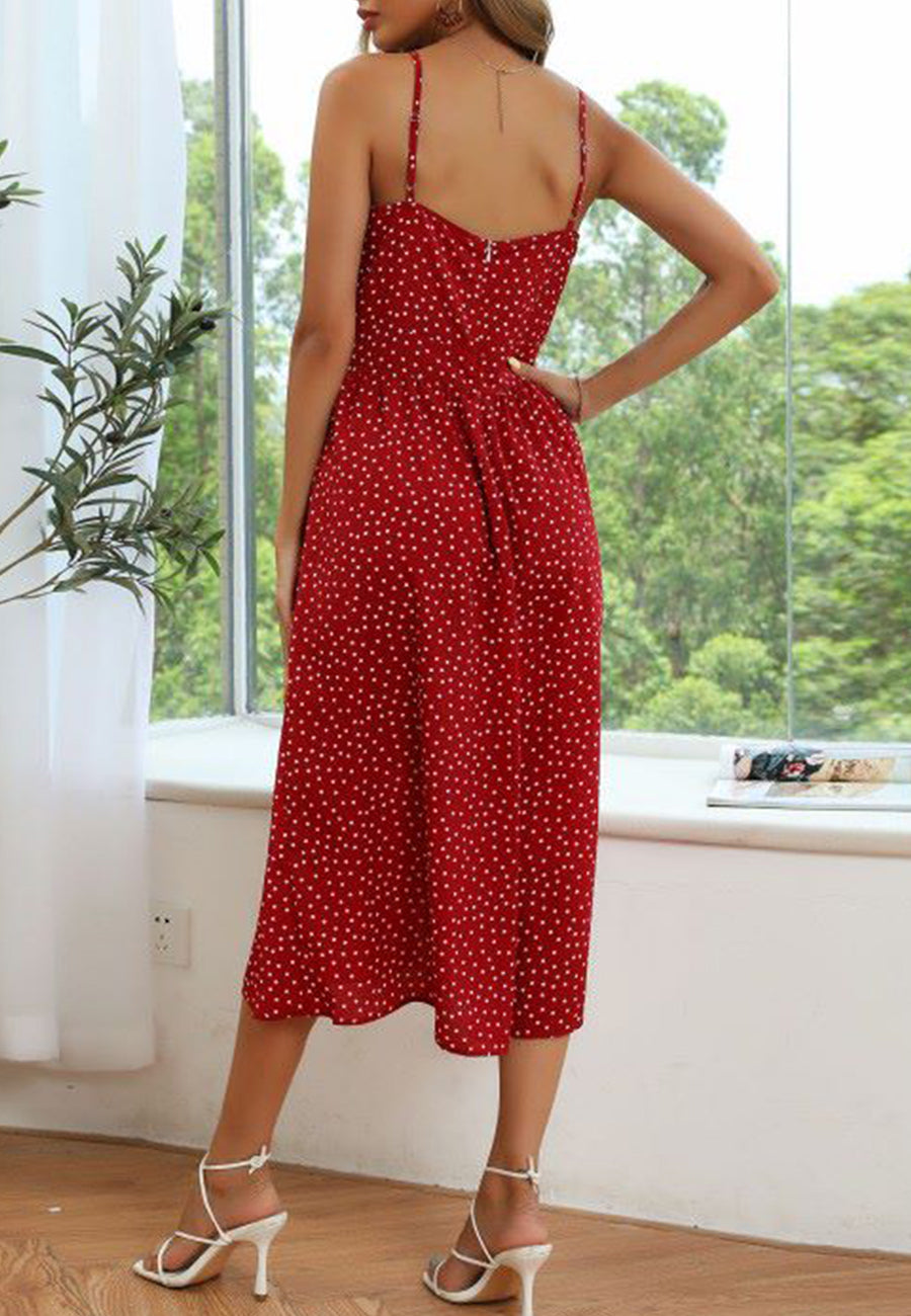 Ribbon Front Polka Dot Dress