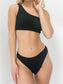 Ribbed One Shoulder High Waisted Bikini Set - Black