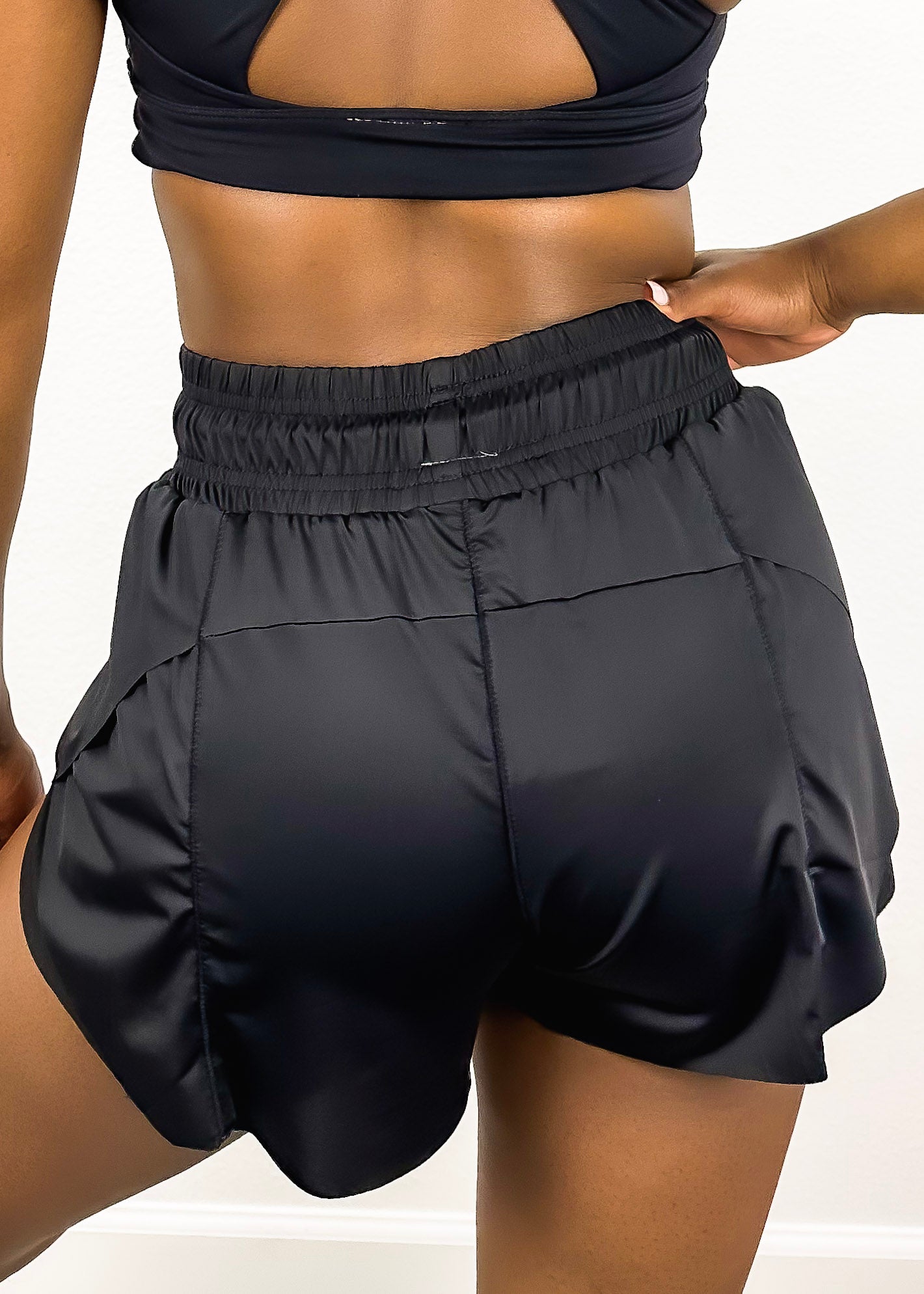 Drawstring Waist Lined Active Shorts