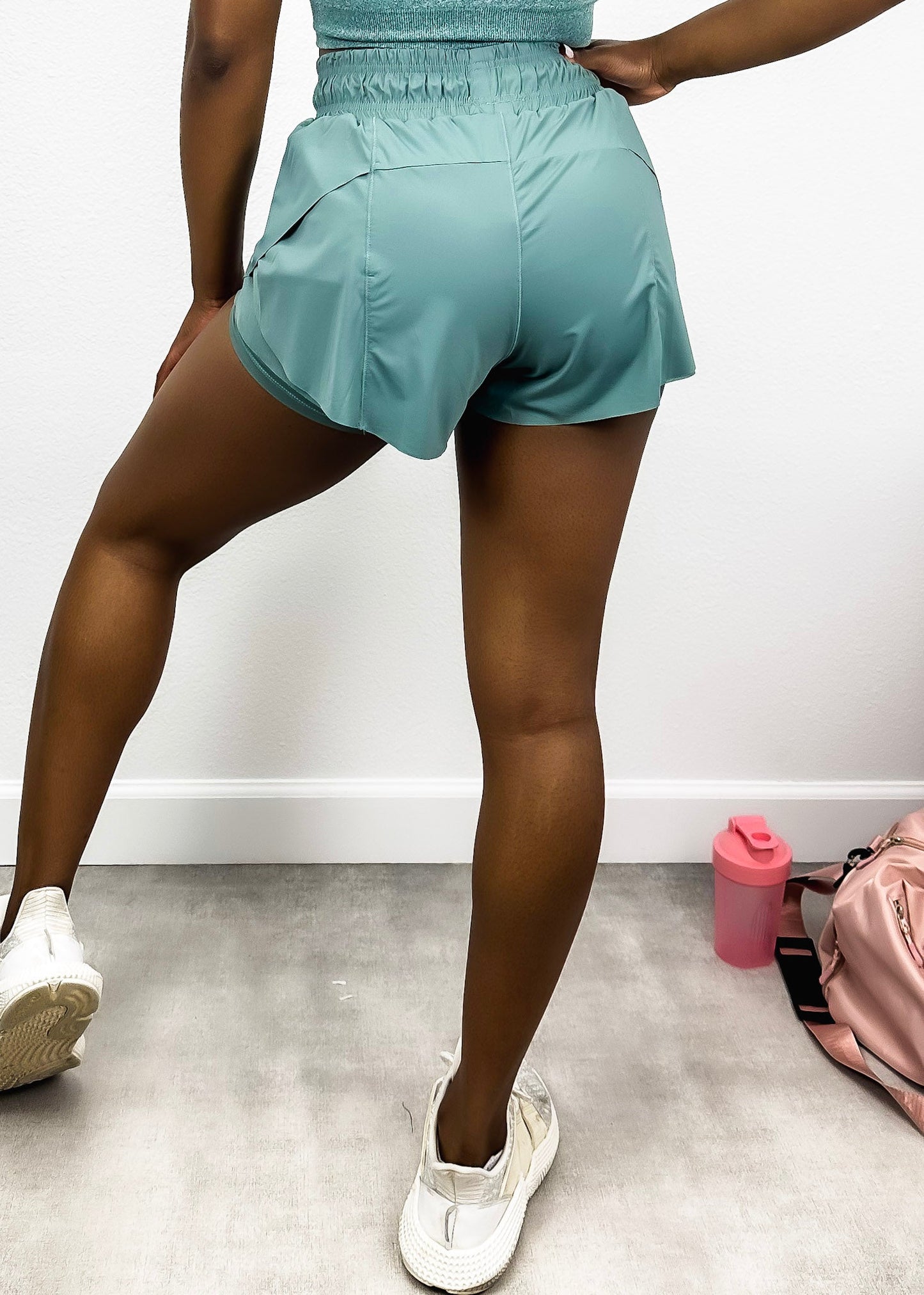 Drawstring Waist Lined Active Shorts