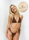 Micro Halter String Triangle Thong Bikini Set - Chocolate Brown