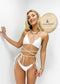 Halter Triangle String Wrap Tie Bikini Set - White