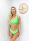One Shoulder Bandeau Bikini Set - Green