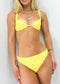 Underwire Lined High Waisted Cheeky Bikini Set - Yellow
