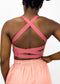 Square Neck Contouring Lined Open Back Sports Bra Tank