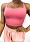 Square Neck Contouring Lined Open Back Sports Bra Tank