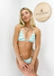 Mini Halter Triangle String O Ring Graphic Bikini Set - Blue Green