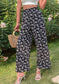 Shirred Floral Print Palazzo Pants