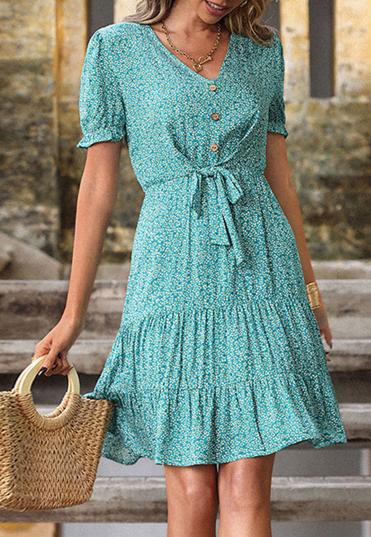 Ditsy Floral Tie Waist Dress