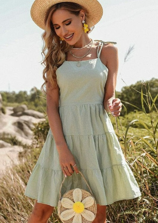 Cutout Tie Back Summer Dress