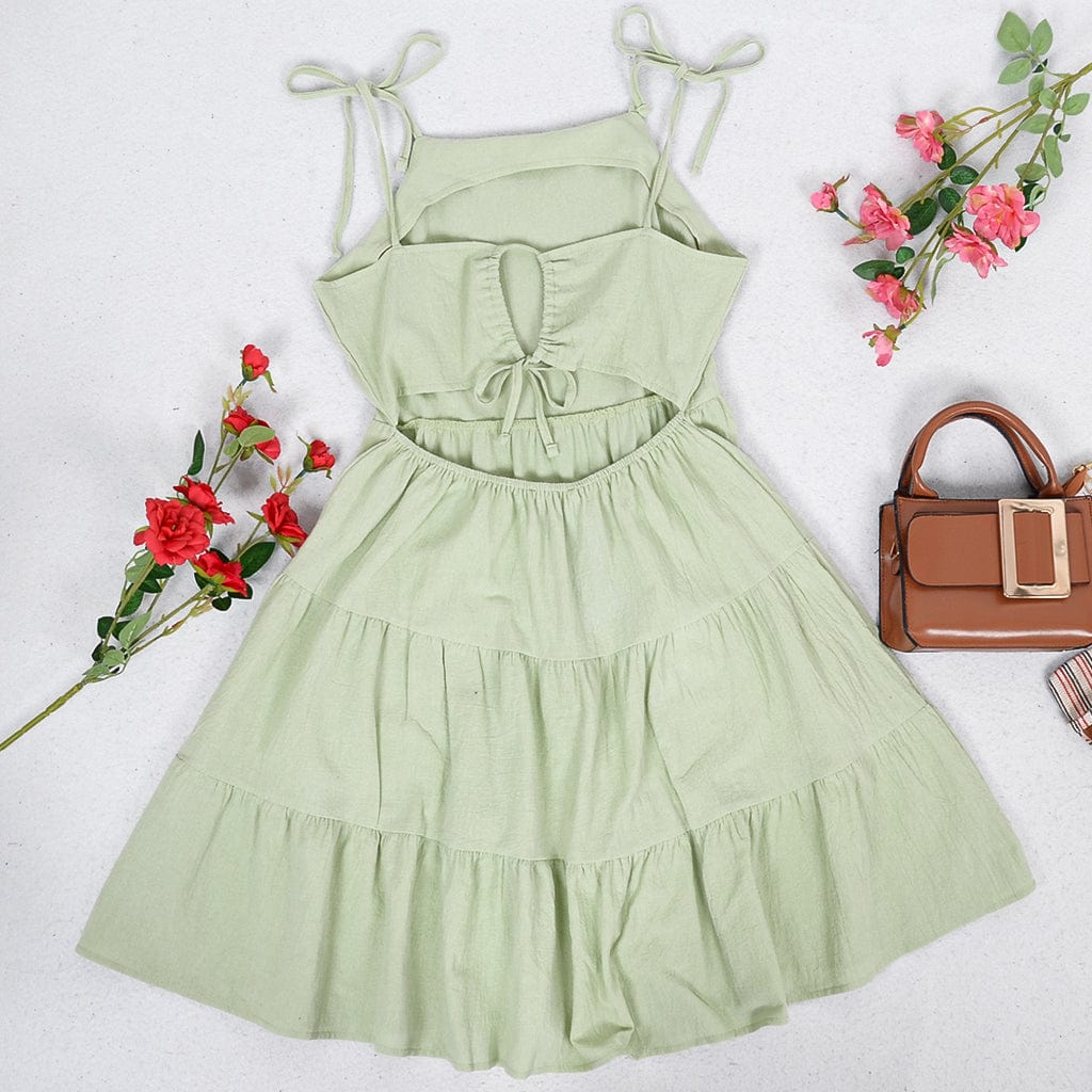 Cutout Tie Back Summer Dress