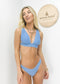 Minimal Triangle Bralette High Rise Bikini Set - Blue