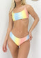 Pastel Gradient Ombre Rainbow Scoop Tank Bikini Set - Multicolor Ombre