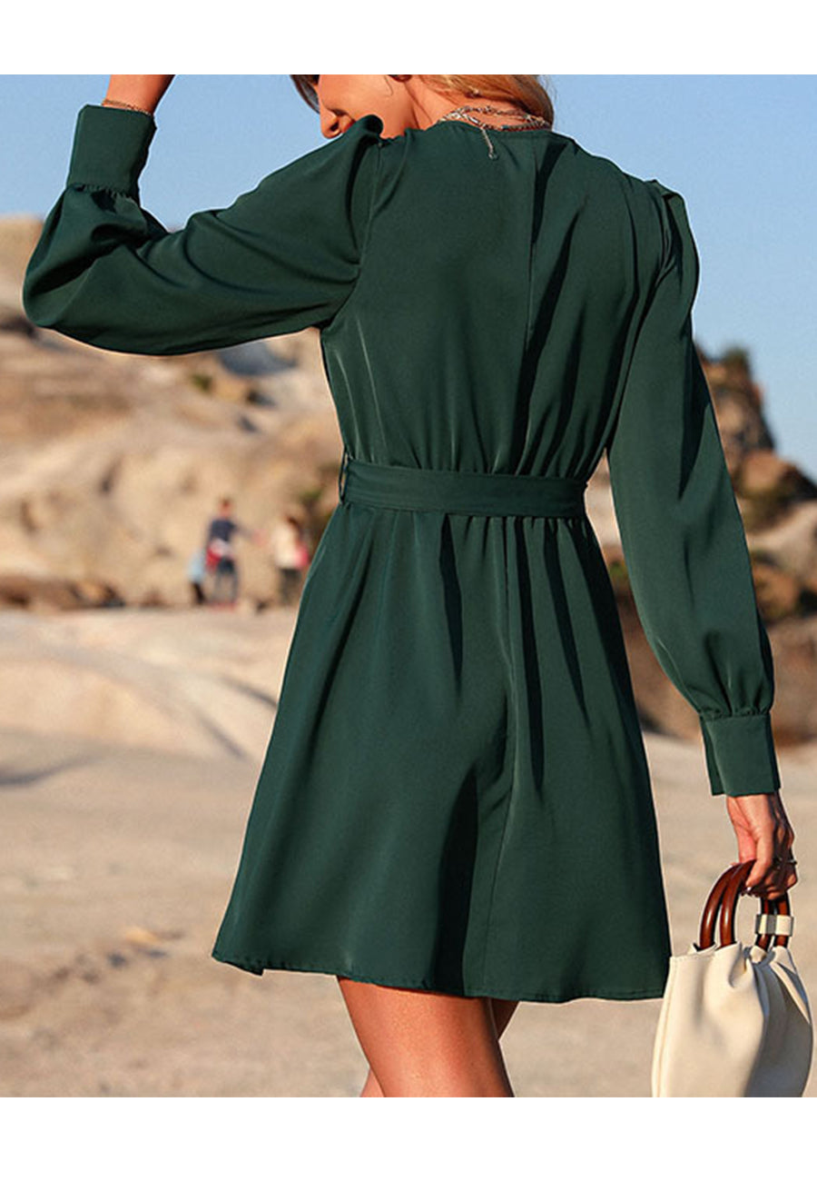 Solid Keyhole Front Dress