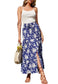 Shirred Waist Floral Maxi Skirt