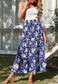 Shirred Waist Floral Maxi Skirt