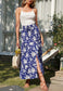 Shirred Waist Floral Maxi Skirt