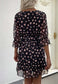 Heart Print Surplice Neck Dress