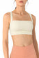 Square Neck Ruched Open Back Sports Bra