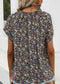 Scallop Trim Floral Blouse